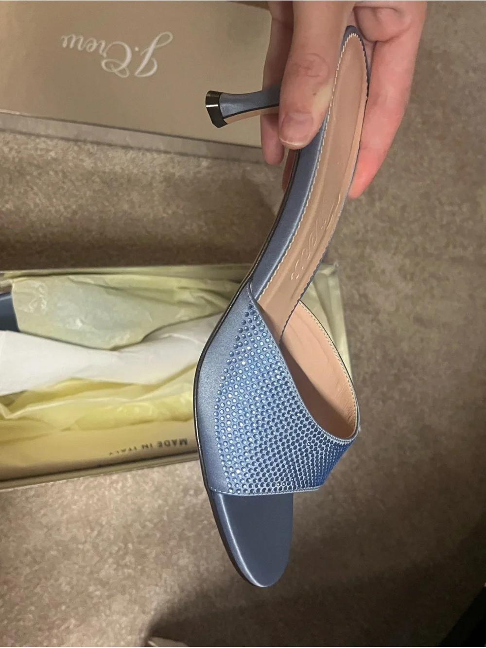 J. Crew Violeta Sandal- Satin with Crystals